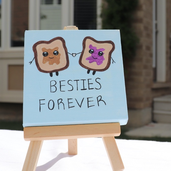 Handmade 3x3inch Mini Canvas, free wood easel - Picture 2 of 4